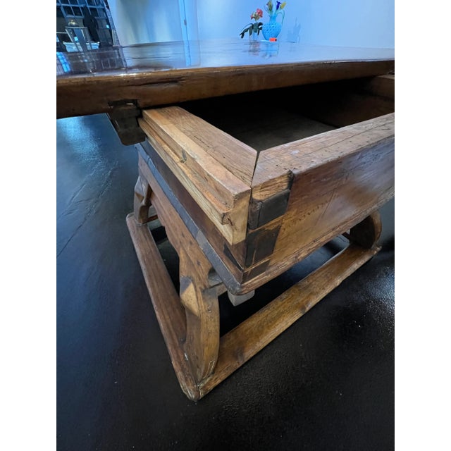 Pablo Picasso 1600’s Alpine Chalet Table Bavarian Medieval Table Reinforced Sliding Top Amazing Offer Now For Sale - Image 4 of 12