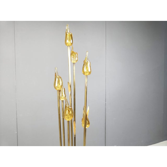 Murano Glass Leaf Floor Lamp, 1980s For Sale - Image 4 of 13