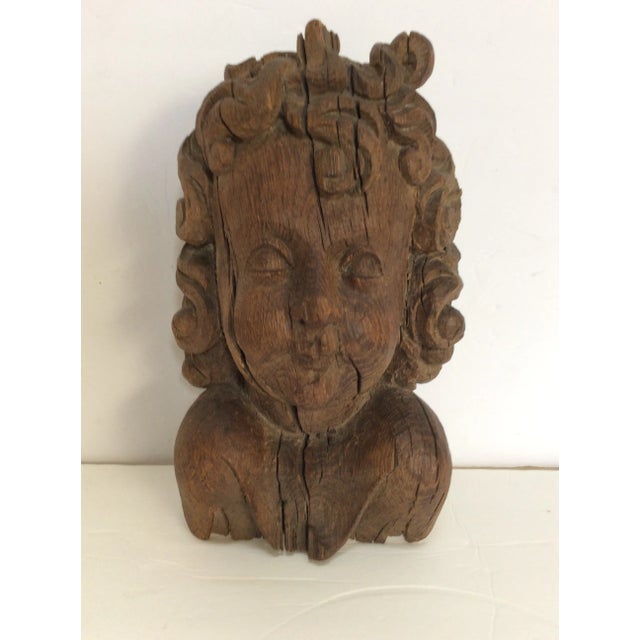 Flemish Carved Oak Cherub Head, 17th Century For Sale - Image 9 of 11