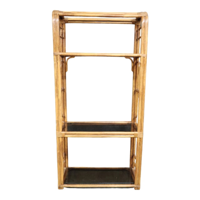 Mid Century Faux Bamboo Etagere For Sale
