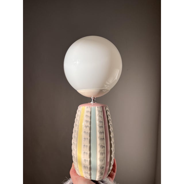 Glass Mid-Century Modern Ceramic Table Lamp, 1950s For Sale - Image 7 of 9
