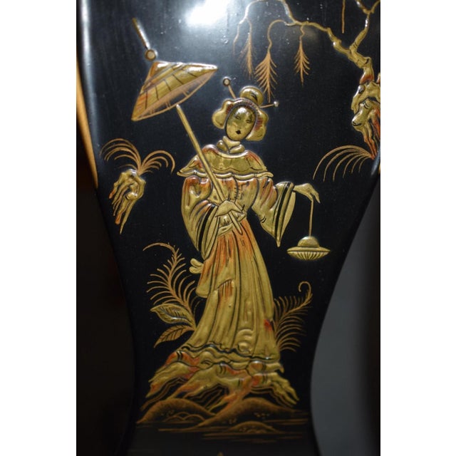 Karges Furniture Company Chinoiserie Lacquer Dining Table Chairs Set