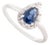 Natural Blue Sapphire Diamond Pear Engagement Ring Size 8 in 14k White Gold For Sale