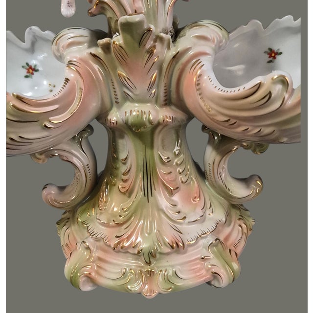 Rococo Antique Rococo Attributed Meissen Dresden Lady With Cherub Double Bowls For Sale - Image 3 of 15