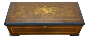 Antique Swiss Langdorff & Fils 8 Tune Niut Airs Marquetry Music Box