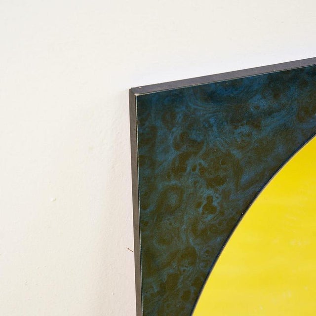 Design Mirror with Geometric Frame For Sale - Image 3 of 5