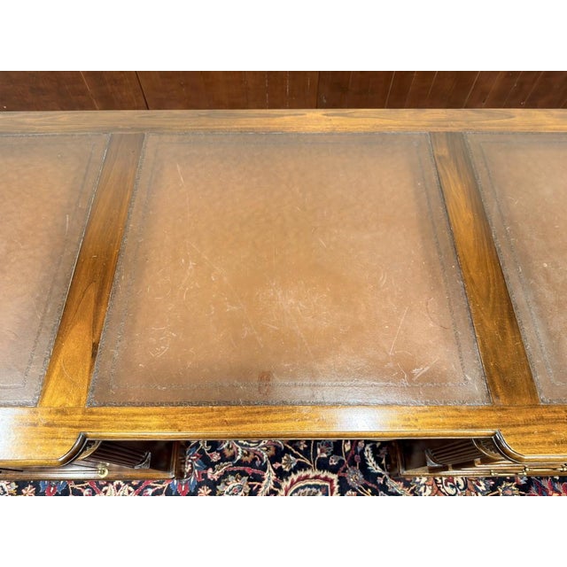 English Chesterfield Desk with Brown Leather For Sale - Image 18 of 18