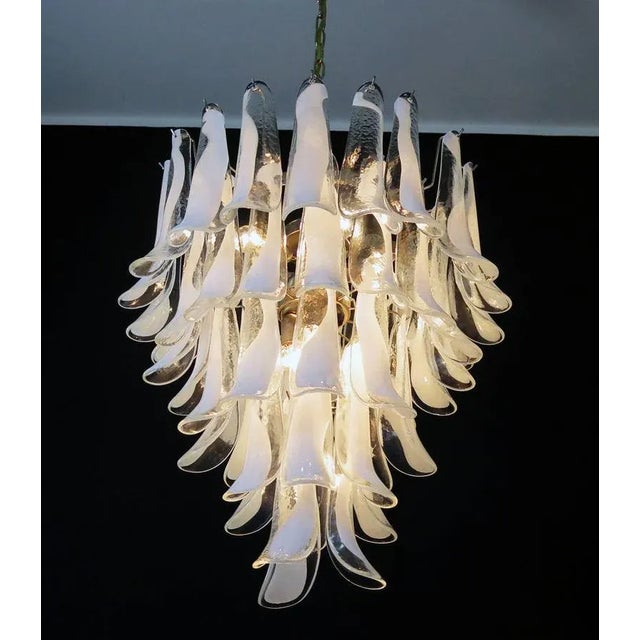 Large Vintage Italian Murano Chandelier with 52 Glass Petals, 1970s For Sale - Image 9 of 12