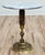 Classic vintage French style brass filigree base table with round marble top. Marble features nice veining. Versatile...
