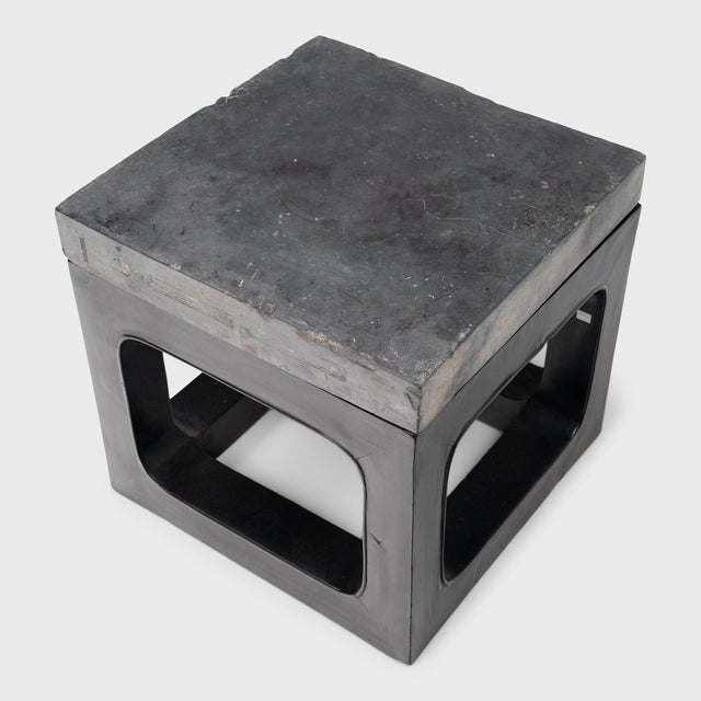 Asian Antique Chinese Golden Brick Side Table, C. 1838 For Sale - Image 3 of 7