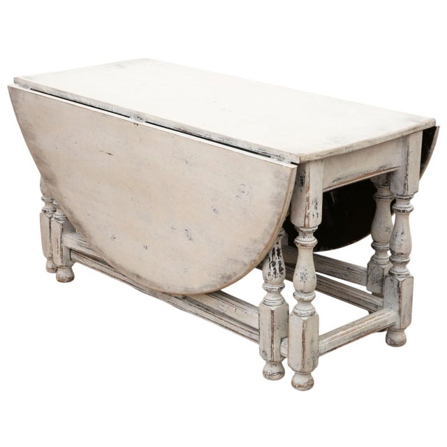 1920s Large Antique Swedish Drop-Leaf Gateleg Dining Table, 1920s For Sale - Image 5 of 14