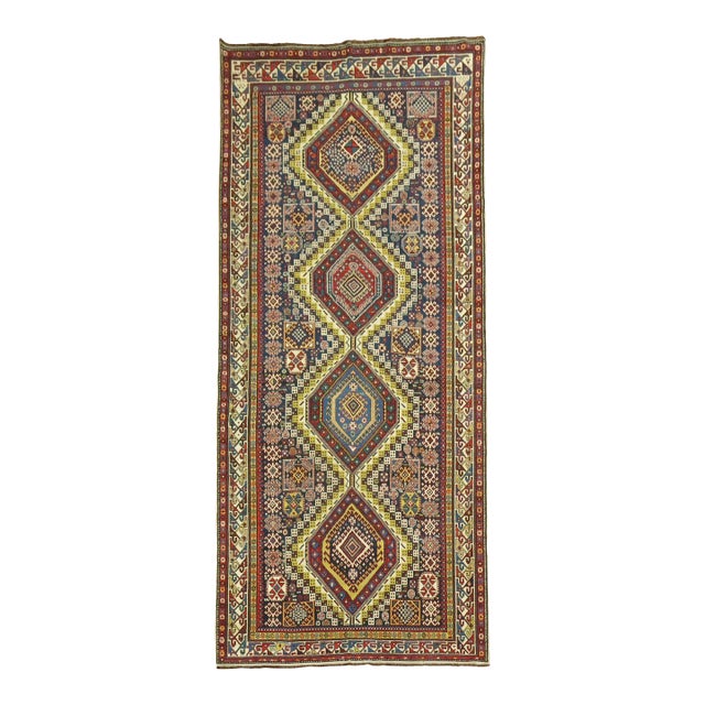 Tribal Caucasian Antique Shirvan Gallery Rug For Sale