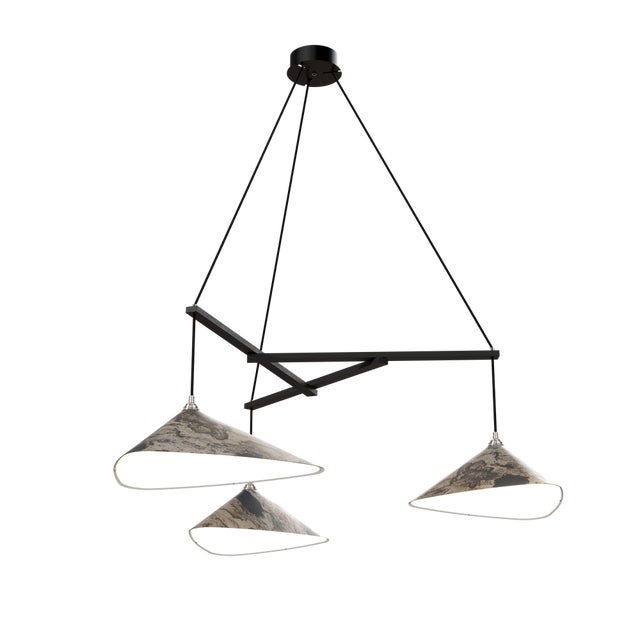 Emily Group of Three with Oxidized Shades Hanging Lamp from Moss Objects For Sale - Image 6 of 6