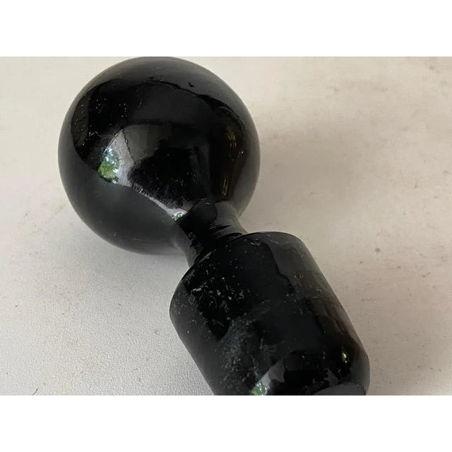 Black Vintage Pink Glass Bottle with Black Cap, France, 1940 For Sale - Image 8 of 11