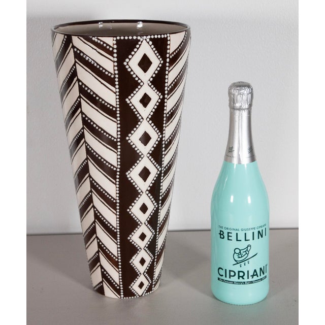 Ceramic Madoda Fani – South African Brown & Cream Art Pottery Vase, 2003, 15" For Sale - Image 7 of 7