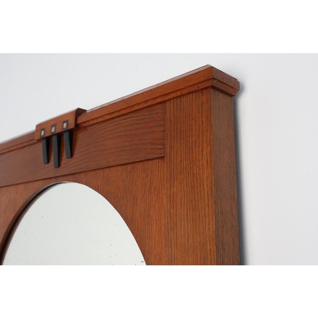 Antique Belgian Oak Wall Mirror, 1890s For Sale - Image 6 of 12