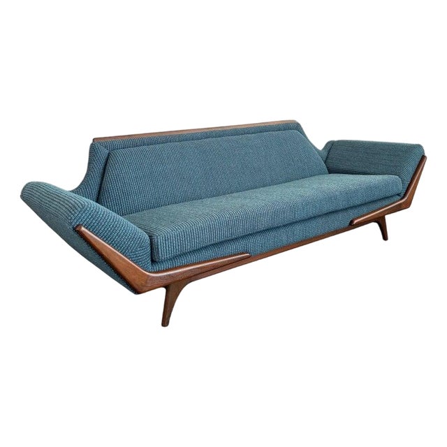 1950s Mid-Century Modern Adrian Pearsall Style Gondola Sofa by Rowe Furniture For Sale