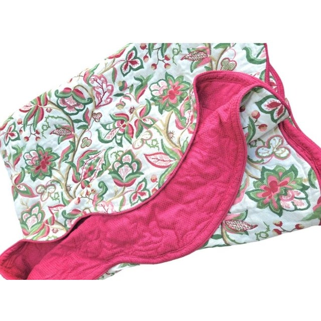 Custom Upholstered Queen Raspberry Schumacher Tufted Extra Tall Antique Mirrored Edge Hollywood Regency Bed Frame by Hooker For Sale - Image 10 of 12