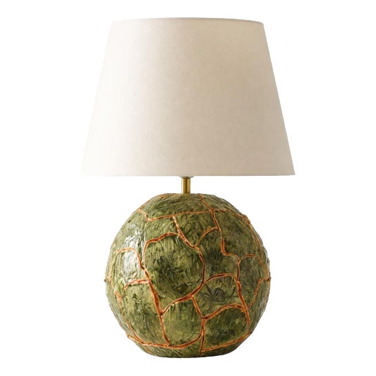 Ecorce Table Lamp in Ceramic with Copper and Cotton by Popus Editions For Sale