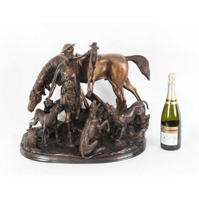 Group of Hunter & Hounds with Fox, Late 20th Century, Bronze For Sale - Image 17 of 18