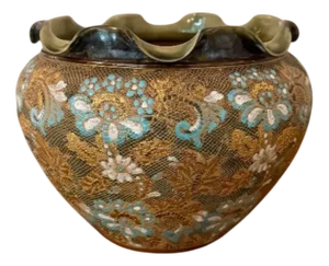 Antique Victorian Doulton Burslem Jardiniere, 1890