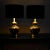 Mid 20th Century Tibetan Brass Lamps Hand Hammered With Glass Jewel Detail & New Black Shades, a Pair For Sale - Image 9 of 14
