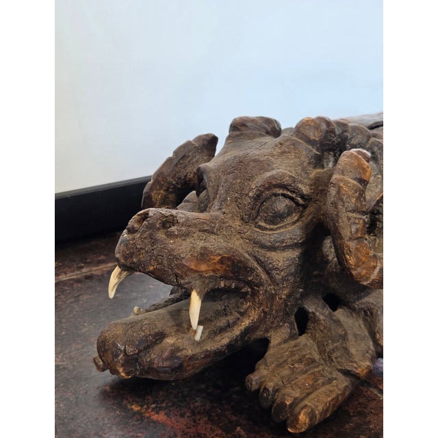 1950s Mexican Slit Drum Teponaztli Traditional Percussion Drum Hand Carved Art Aztec For Sale - Image 4 of 7