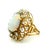 Vintage Italian Opal & Diamond Cocktail Ring | 14k Gold Mid-Century Statement, Size 6 For Sale - Image 10 of 16