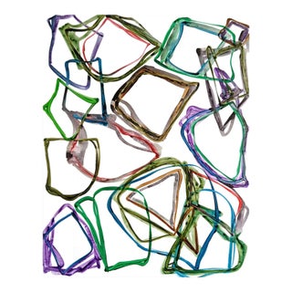 Contemporary Abstract Acrylic on Transparent Vinyl Painting "N°1117" by Jean Daniel Salvat For Sale