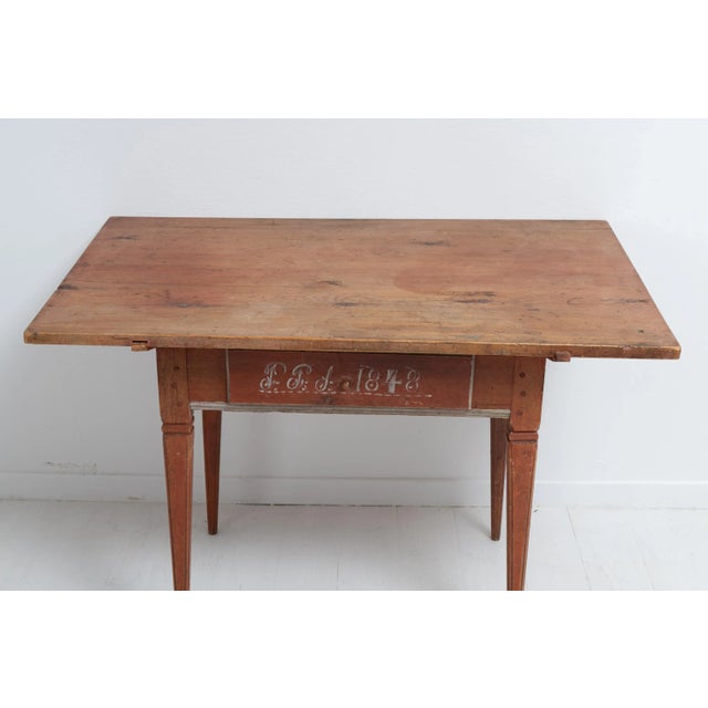 Northern Swedish Gustavian Country Pine Table For Sale - Image 12 of 17