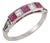 Vintage Ruby Diamond Platinum Five Stone Ring, Size 6.25 For Sale
