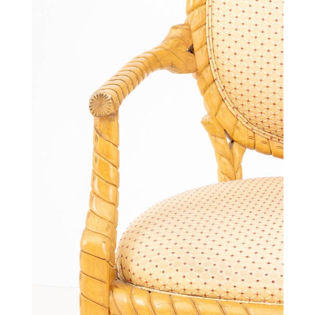Late 20th Century Hollywood Regency Style Rope Twist Motif Arm Chair For Sale - Image 5 of 9