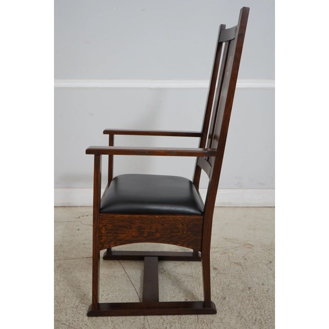 Mission Stickley Harvey Ellis Design Mission Oak Armchair For Sale - Image 3 of 12