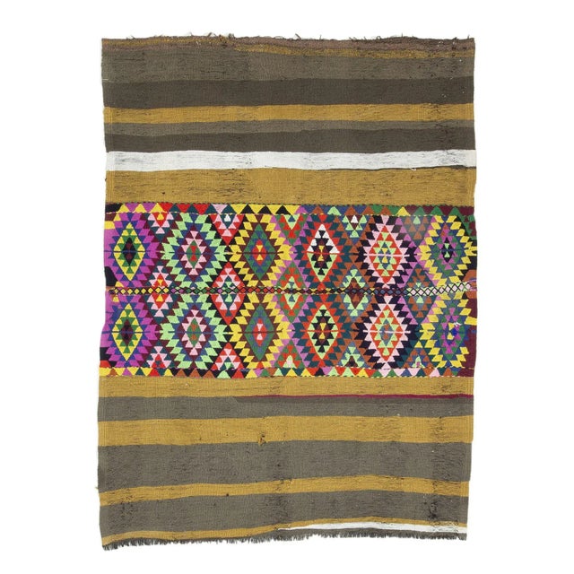 Textile Turkish Vintage Small Kilim For Sale - Image 7 of 7