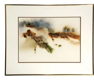 1980s "Landform Series 7" Abstract Watercolor Painting by Nanci Blair Closson, Framed