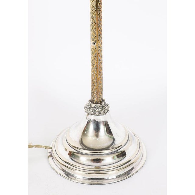 Antique Silver Plated Parcel Gilt Table Lamp by Mappin & Webbs For Sale - Image 6 of 13