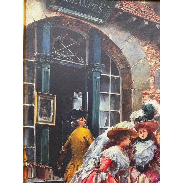 Late 20th Century Vintage French Parisian Gold Wood Fabric Wall Art - 1 Pc For Sale - Image 5 of 13