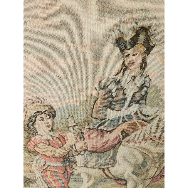 Beige German Tapestry with Hunting Landscape Scene, 1970s For Sale - Image 8 of 18