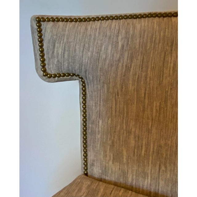 Modern Caracole Couture Modern Gray Velvet Uptown Dining Chairs Set of 4 For Sale - Image 3 of 7