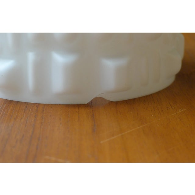 Metal Space Age White Glass Ceiling Lamp with Embossed Geometric Pattern from Staff, 1970s For Sale - Image 7 of 9