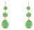 Mystic Green Cat Eye Gold Dangle Earrings, A Pair For Sale