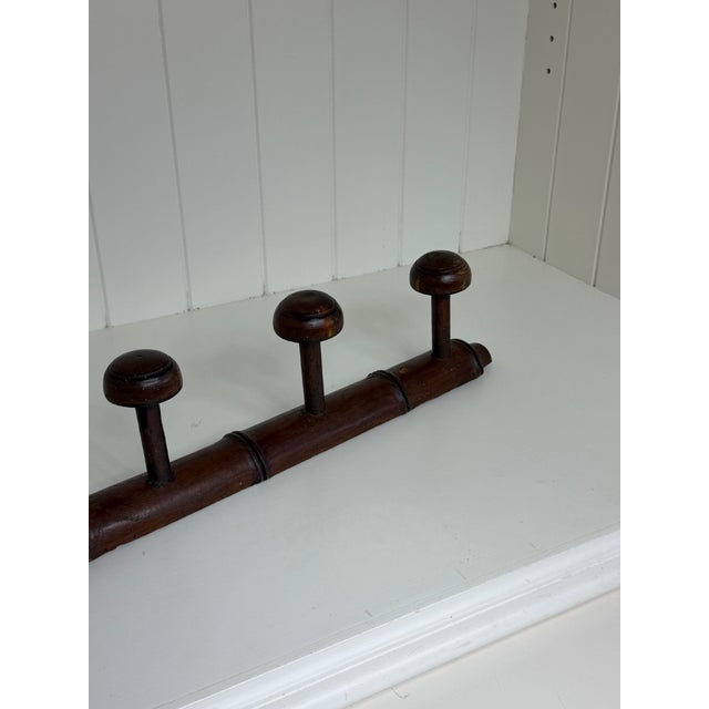 Early 20th Century Antique Faux Bamboo Five Peg Coat Rack, Circa 1900 For Sale - Image 5 of 12