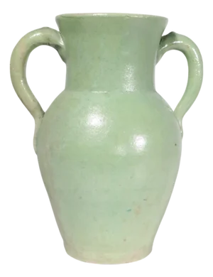 Early 20th Century Matte Green Arts and Crafts Style Handled Vase