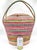 This vintage XL rainbow colored woven seagrass snake charmer-style basket is big enough to hold toys, a blanket,...