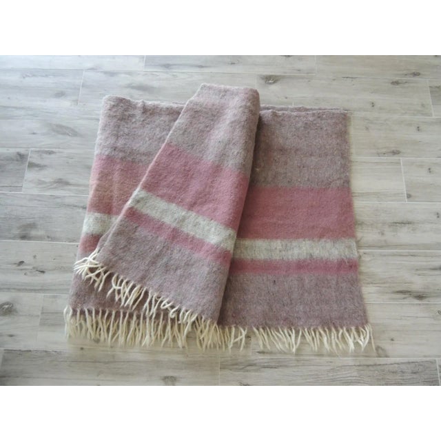 Boho Chic Large Argentinean Taupe Heavy Wool Throw For Sale - Image 3 of 8