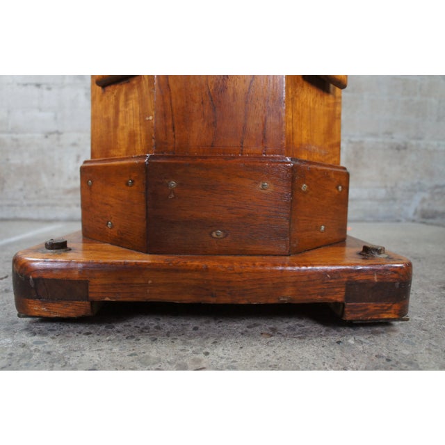 Antique W. Hartmann Oak & Copper Ships Binnacle Nautical Maritime Compass For Sale - Image 12 of 13