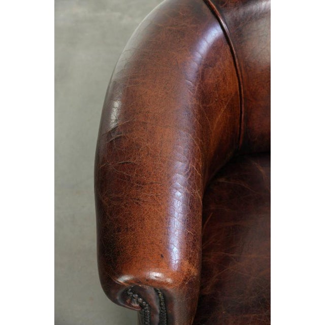 Vintage Sheepskin Club Armchair For Sale - Image 7 of 14