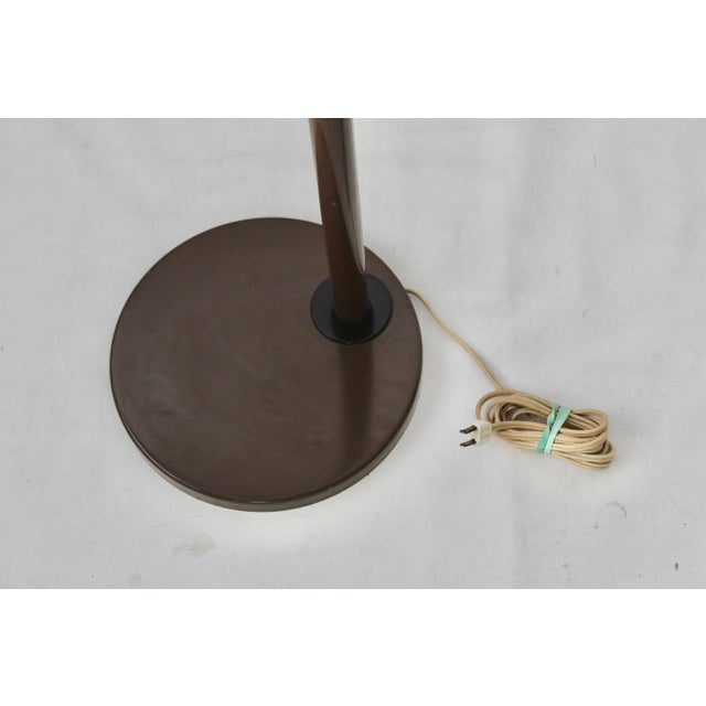 Metal Atom Design for Lightolier Style 1970s Modern Gooseneck Floor Lamp in Brown For Sale - Image 7 of 10