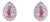 Natural Pear Cut Pink Sapphire & Diamond Halo Stud Earrings in 18k White Gold- 2 Pieces For Sale