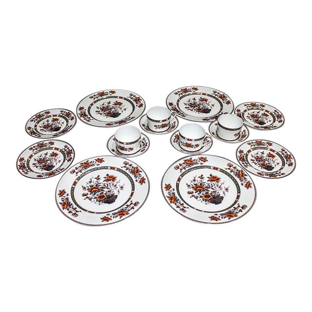 1960s Royal Limoges Mandarin Pattern China Service for 4 - 16pcs For Sale